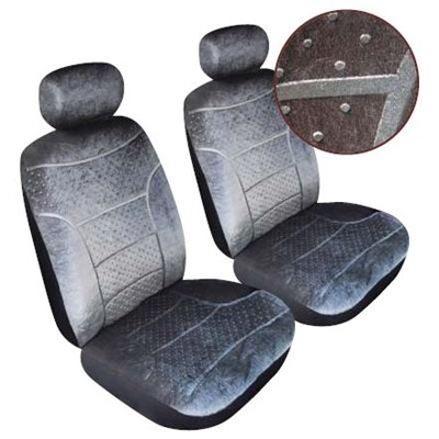 Domino - Front Pair - Grey Car Seat Covers