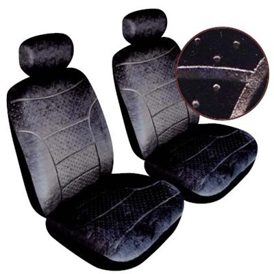 Domino - Front Pair - Black Car Seat Covers