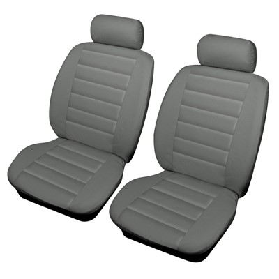Leatherlook Front Pair Grey Car Seat Covers