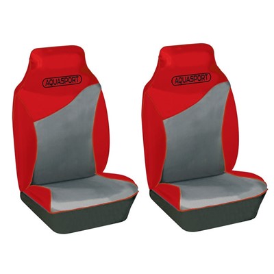 Aquasport-Grey/Red H/B Front Pair Car Seat Covers