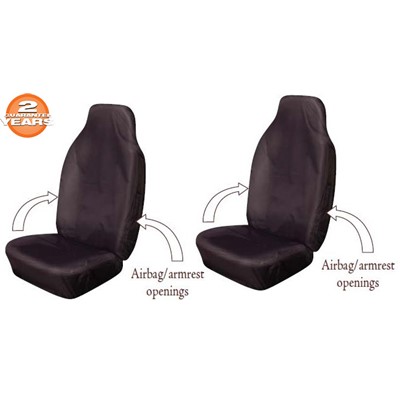 Heavy Duty Front Pair - Black - Car Seat Covers